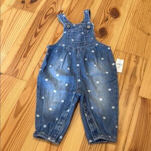 GAP Kids Blue Denim Overalls with White Dots